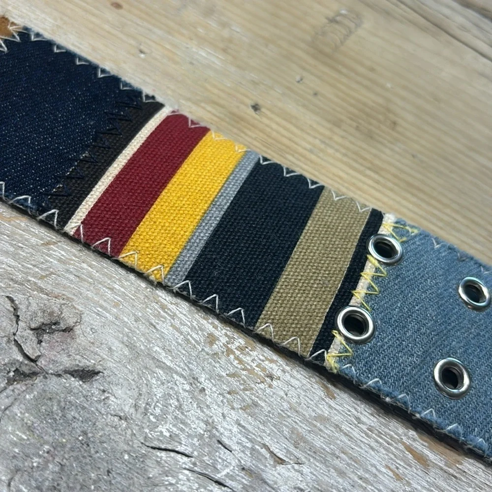 Southwestern Multi-Colored Canvas Belt. Women’s 38”L | Trendy | Chic. EUC